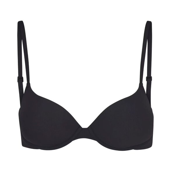 SKIMS Fits Everybody T Shirt Push-Up Bra Onyx Black Sz. 36C NWT - Picture 1 of 6